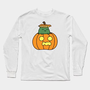 Pumpkin Zombie Cat Long Sleeve T-Shirt